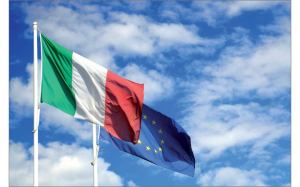 bandiera italiana ed europea