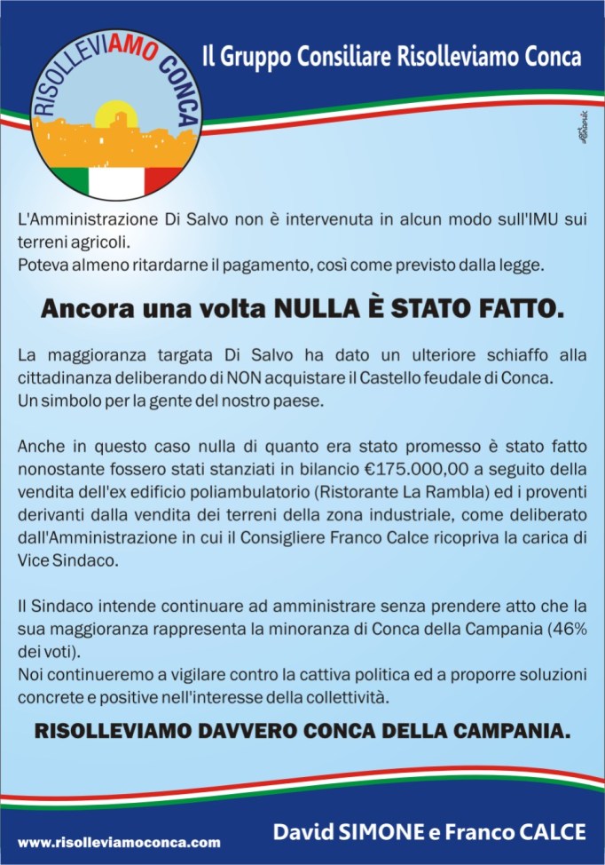 Risolleviamo davvero Conca della Campania